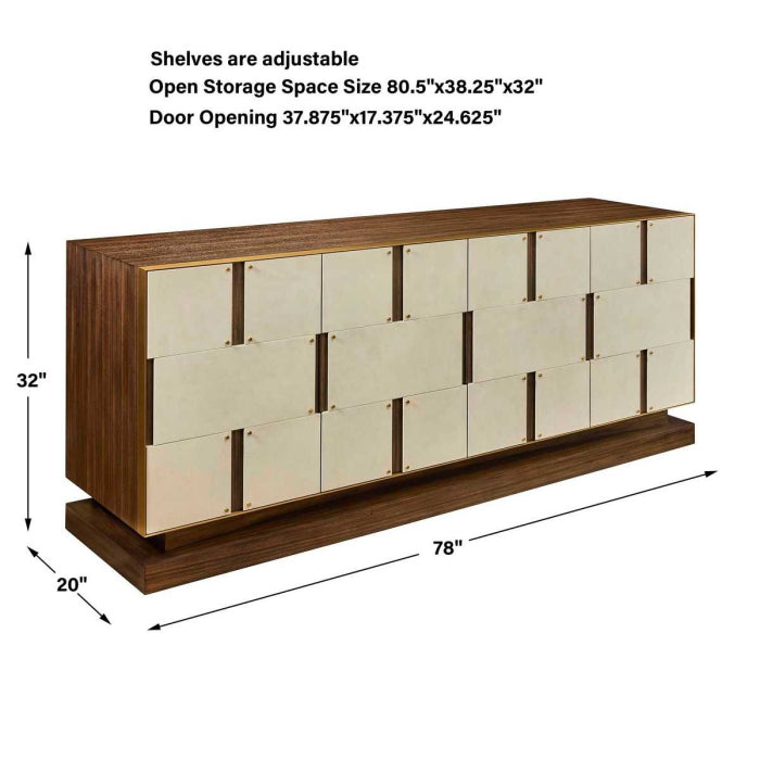 Uttermost Block Buster 4 Door Cabinet