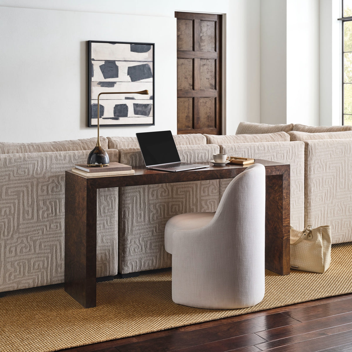 Uttermost Ingrain Console Table in Cocoa Brown