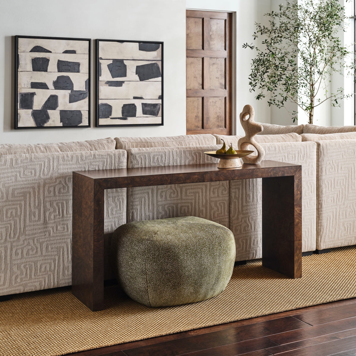 Uttermost Ingrain Console Table in Cocoa Brown