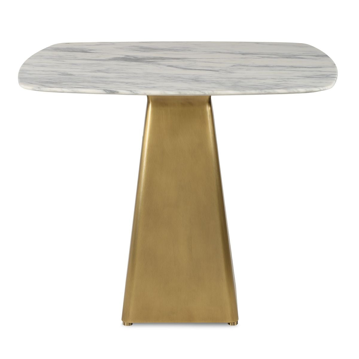Equilateral Bistro Table in Arabescato and Brass