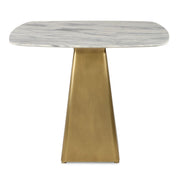 Equilateral Bistro Table in Arabescato and Brass