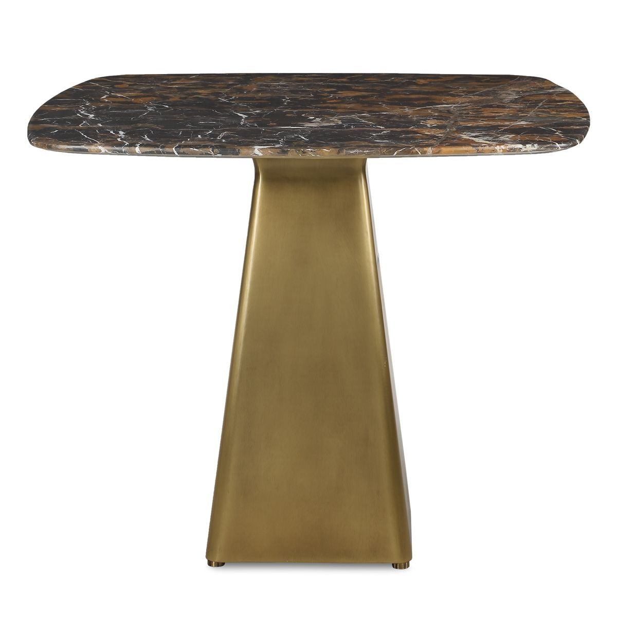 Equilateral Bistro Table in Michelangelo and Brass