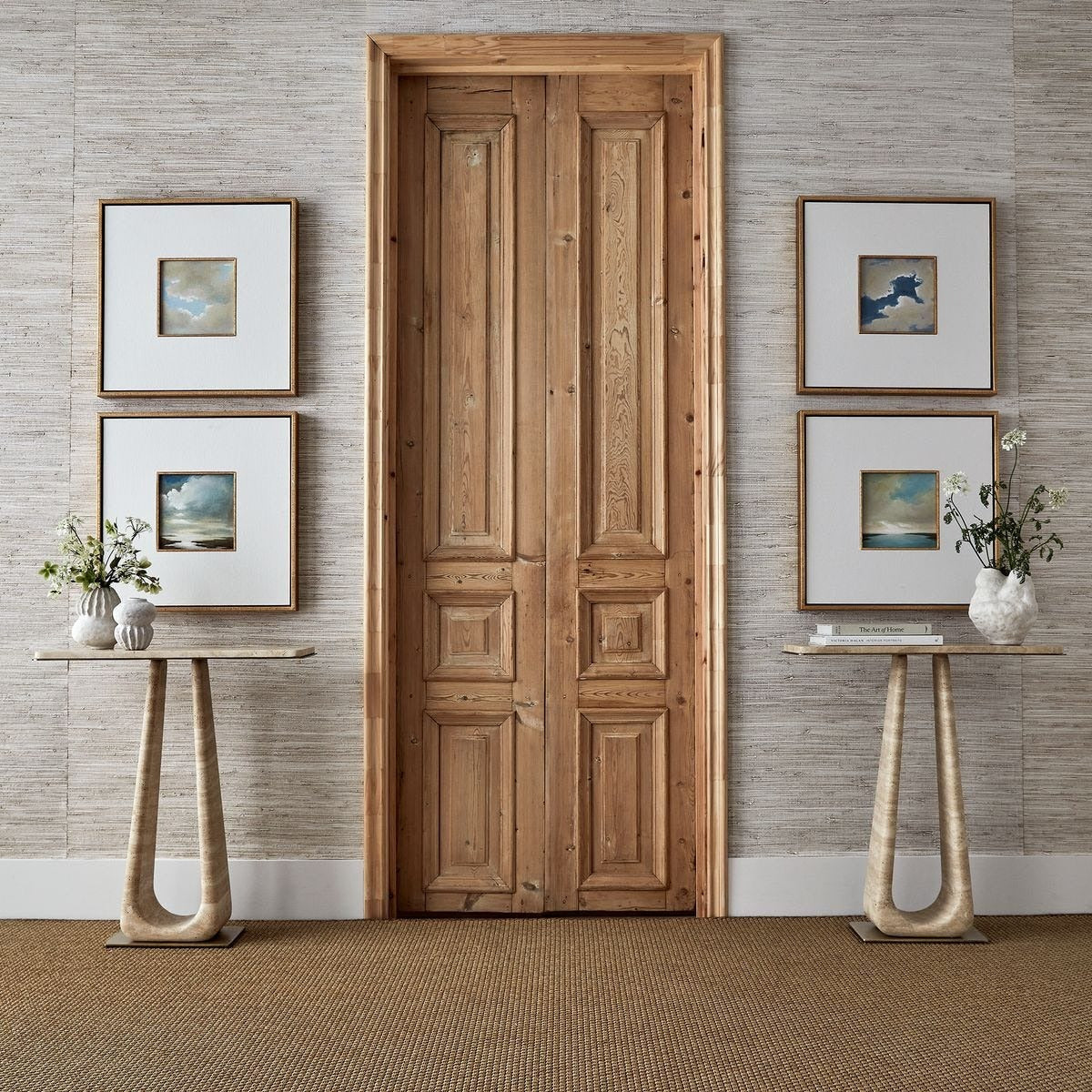 Uttermost About Turn Console Table in Travertine