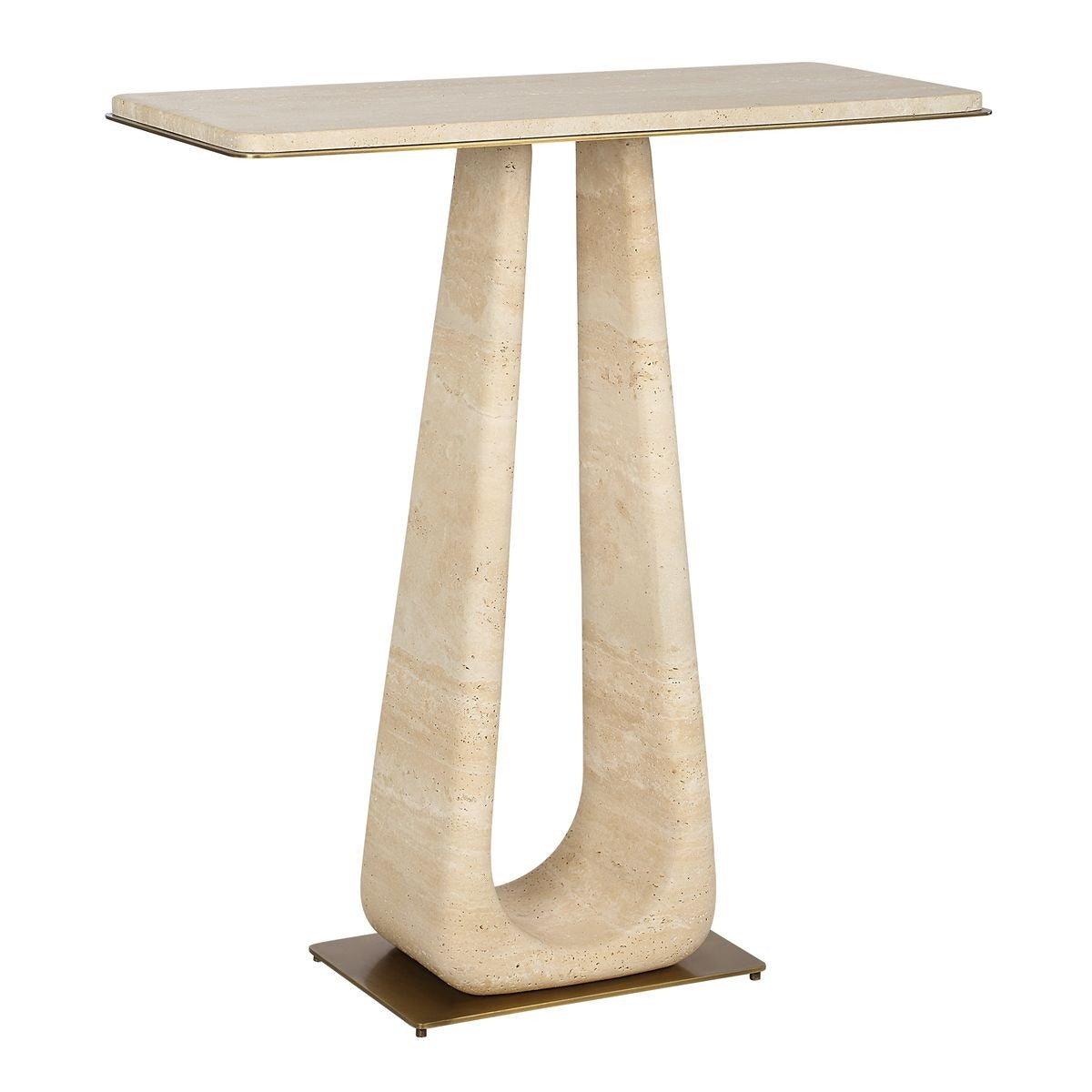 Uttermost About Turn Console Table in Travertine