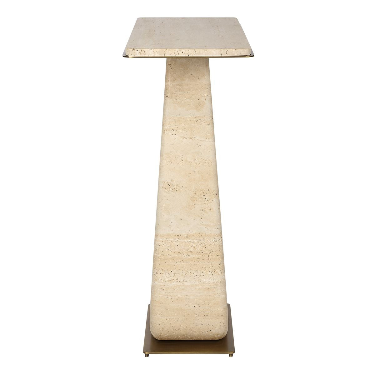 Uttermost About Turn Console Table in Travertine