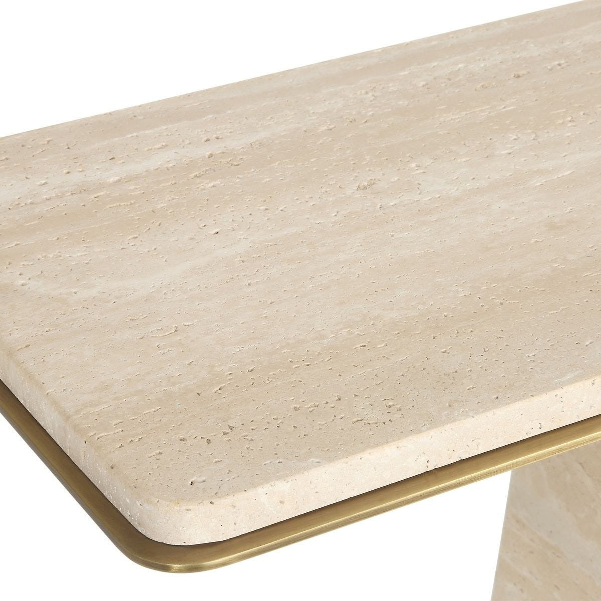 Uttermost About Turn Console Table in Travertine