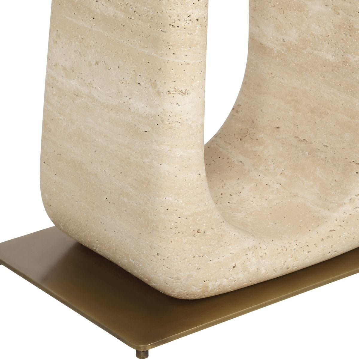 Uttermost About Turn Console Table in Travertine