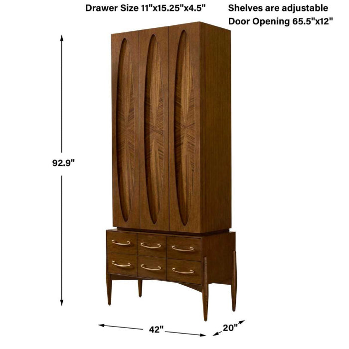 Uttermost Tiger Eye Tall Cabinet