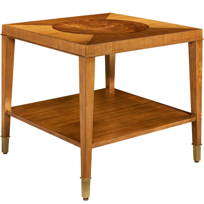Uttermost Marquetry Side Table in Medium Golden Brown
