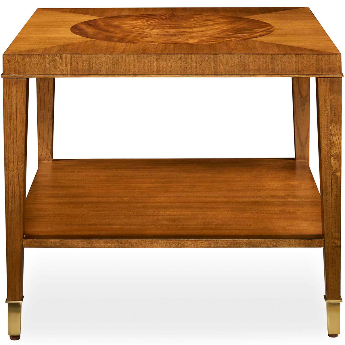 Marquetry Side Table in Medium Golden Brown