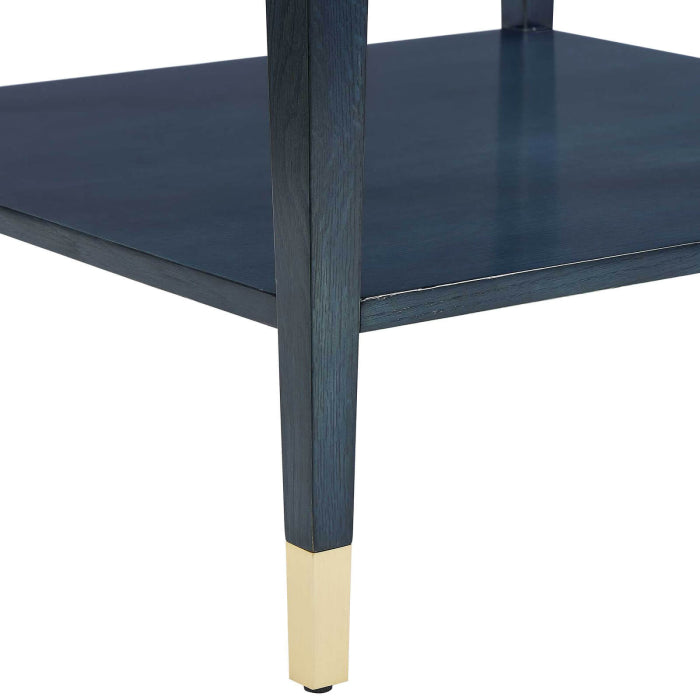 Uttermost Marquetry Side Table in True Blue