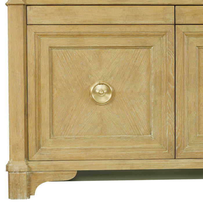 Uttermost Pediment Tall Cabinet in Scrubbed Light Oak