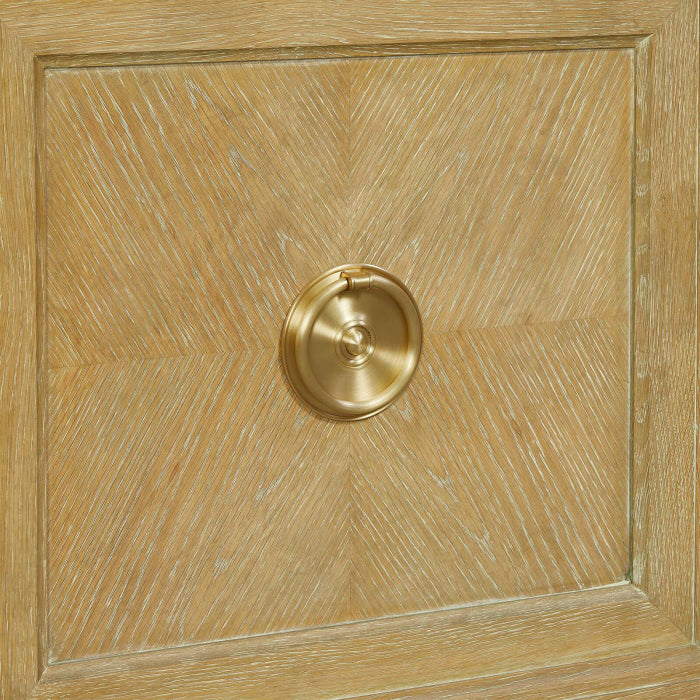 Uttermost Pediment Tall Cabinet in Scrubbed Light Oak