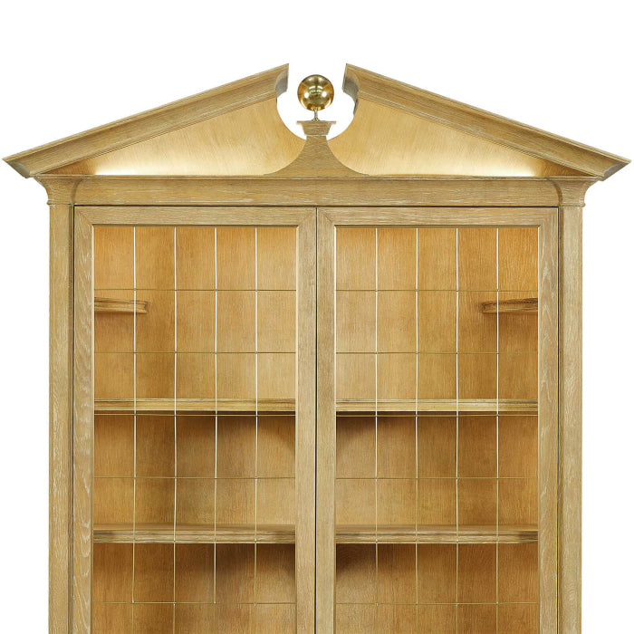Uttermost Pediment Tall Cabinet in Scrubbed Light Oak