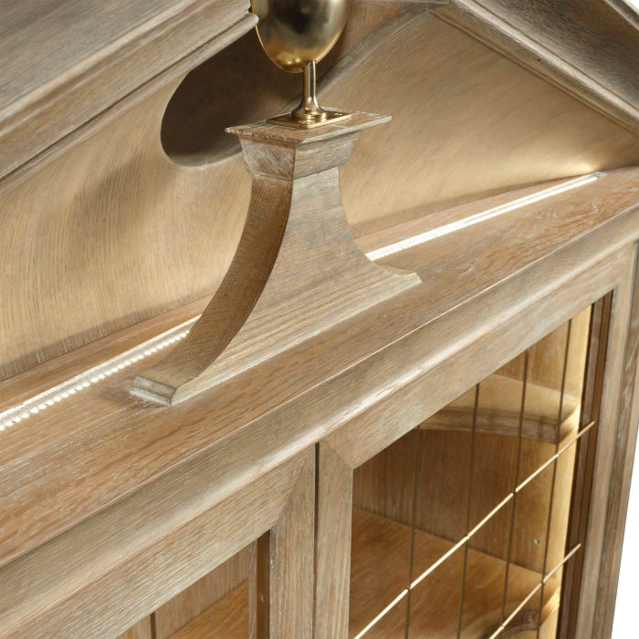 Uttermost Pediment Tall Cabinet in Scrubbed Light Oak