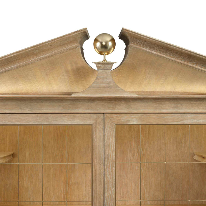 Uttermost Pediment Tall Cabinet in Scrubbed Light Oak
