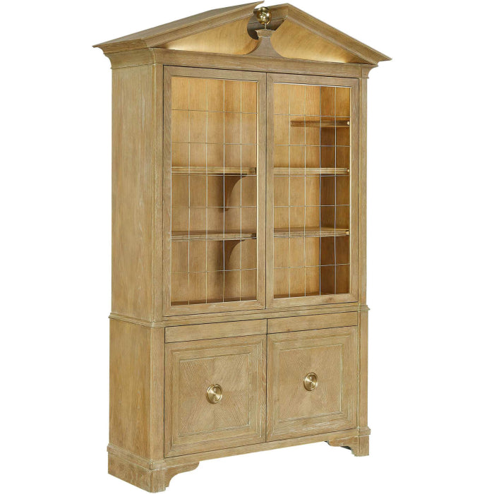 Uttermost Pediment Tall Cabinet in Scrubbed Light Oak