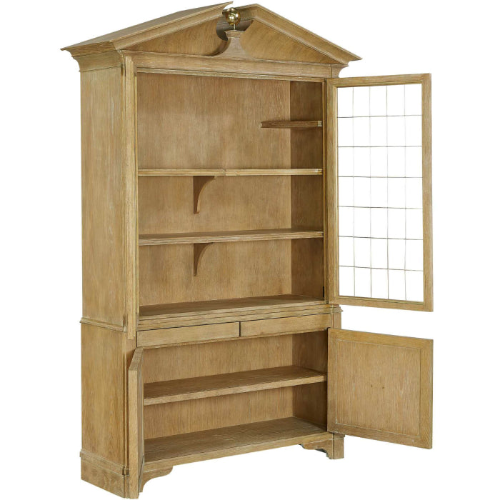 Uttermost Pediment Tall Cabinet in Scrubbed Light Oak