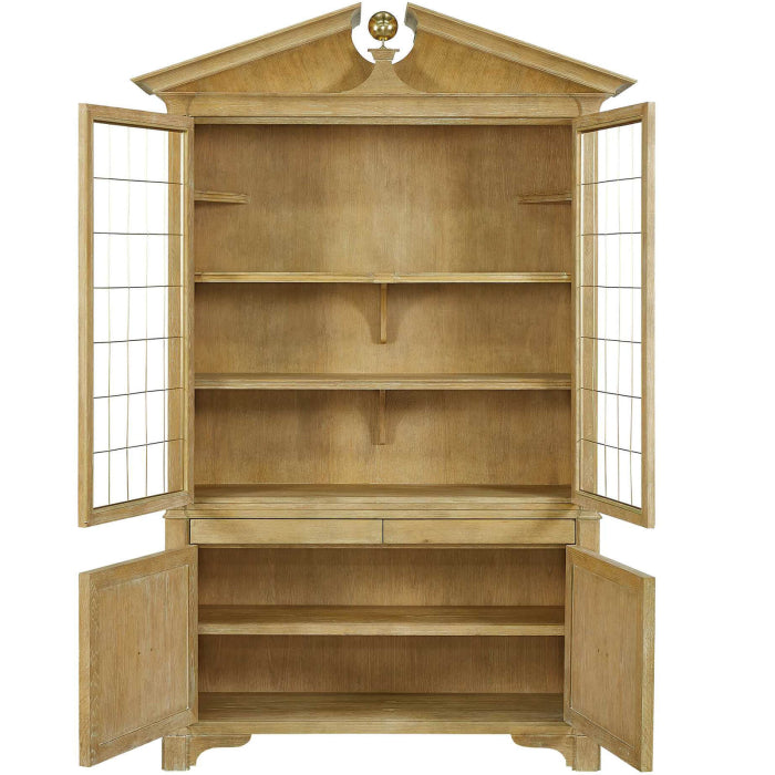 Uttermost Pediment Tall Cabinet in Scrubbed Light Oak