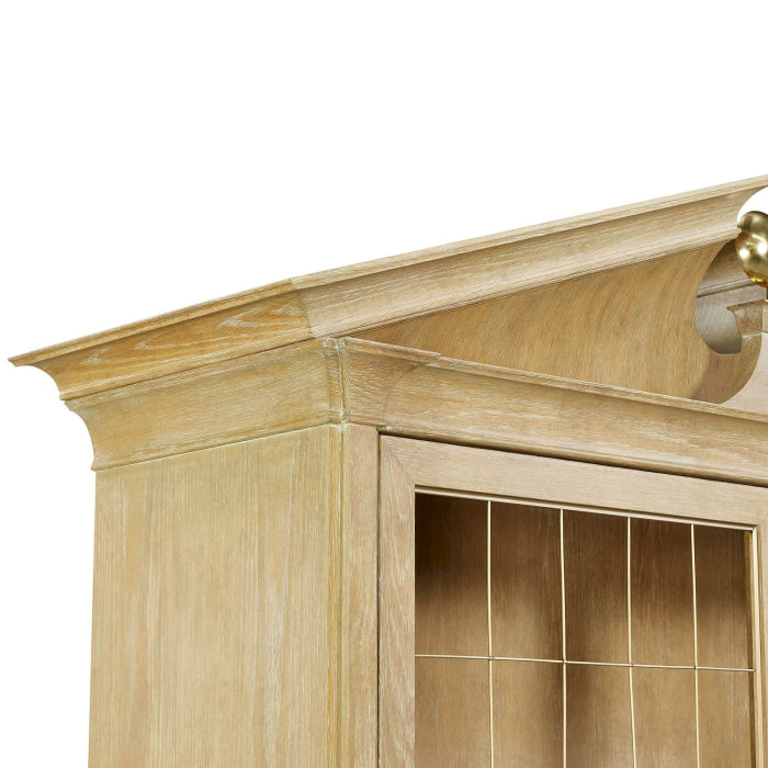 Uttermost Pediment Tall Cabinet in Scrubbed Light Oak
