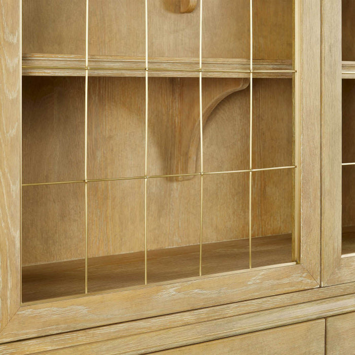 Uttermost Pediment Tall Cabinet in Scrubbed Light Oak