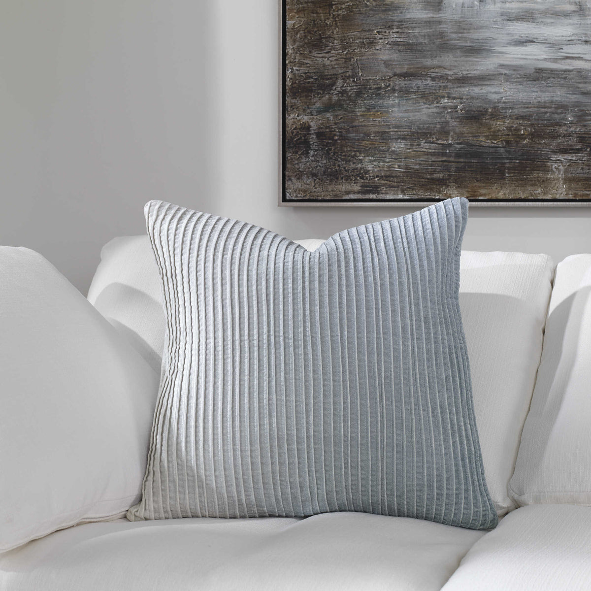 Uttermost Fade Out Velvet Cushion - Blue