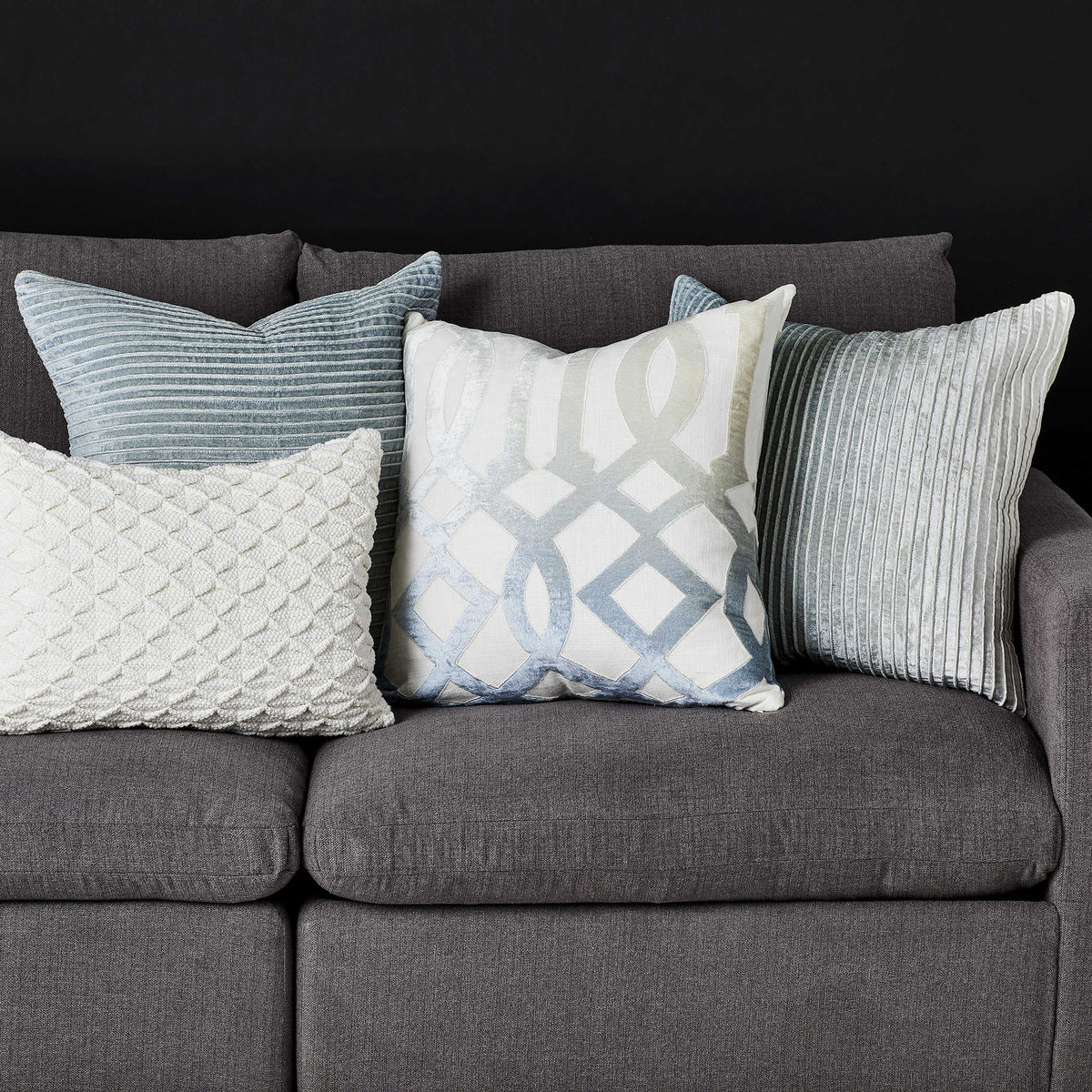 Uttermost Fade Out Velvet Cushion - Blue