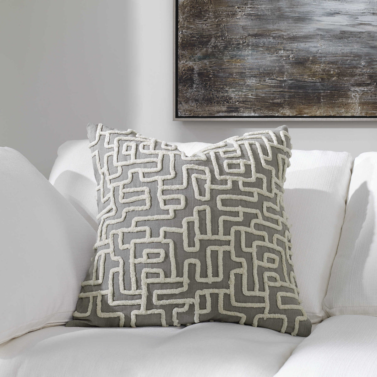 Uttermost Labyrinth Cushion - Gray