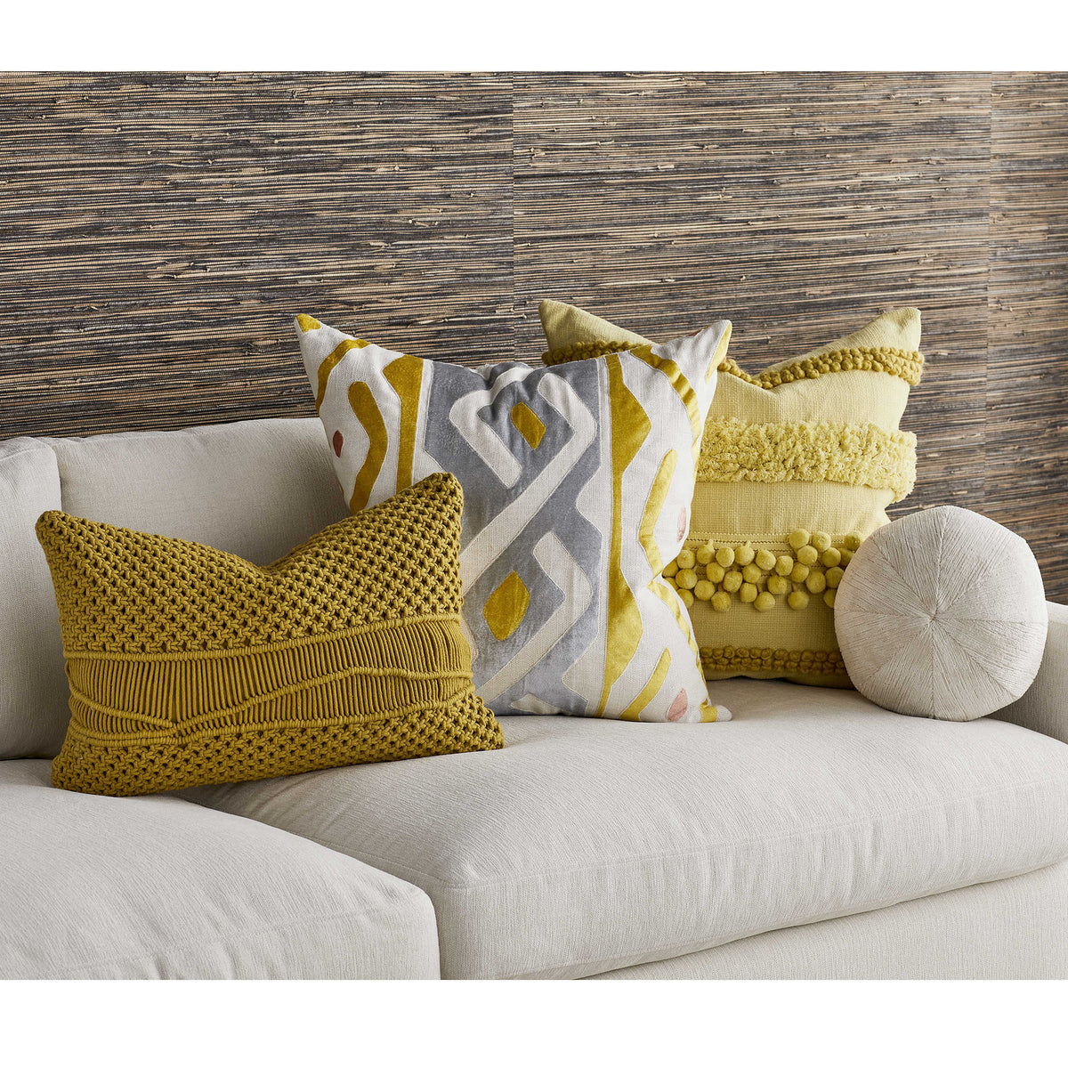 Uttermost Having a Ball Cushion - Lemon Chiffon