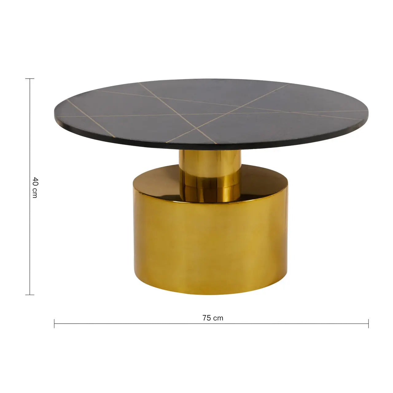 Rania Coffee Table with Black Marble Top Nicholas John Interiors NJ Living