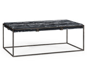 Jonathan Charles Rectangular Iron Coffee Table with a Black Marble Top