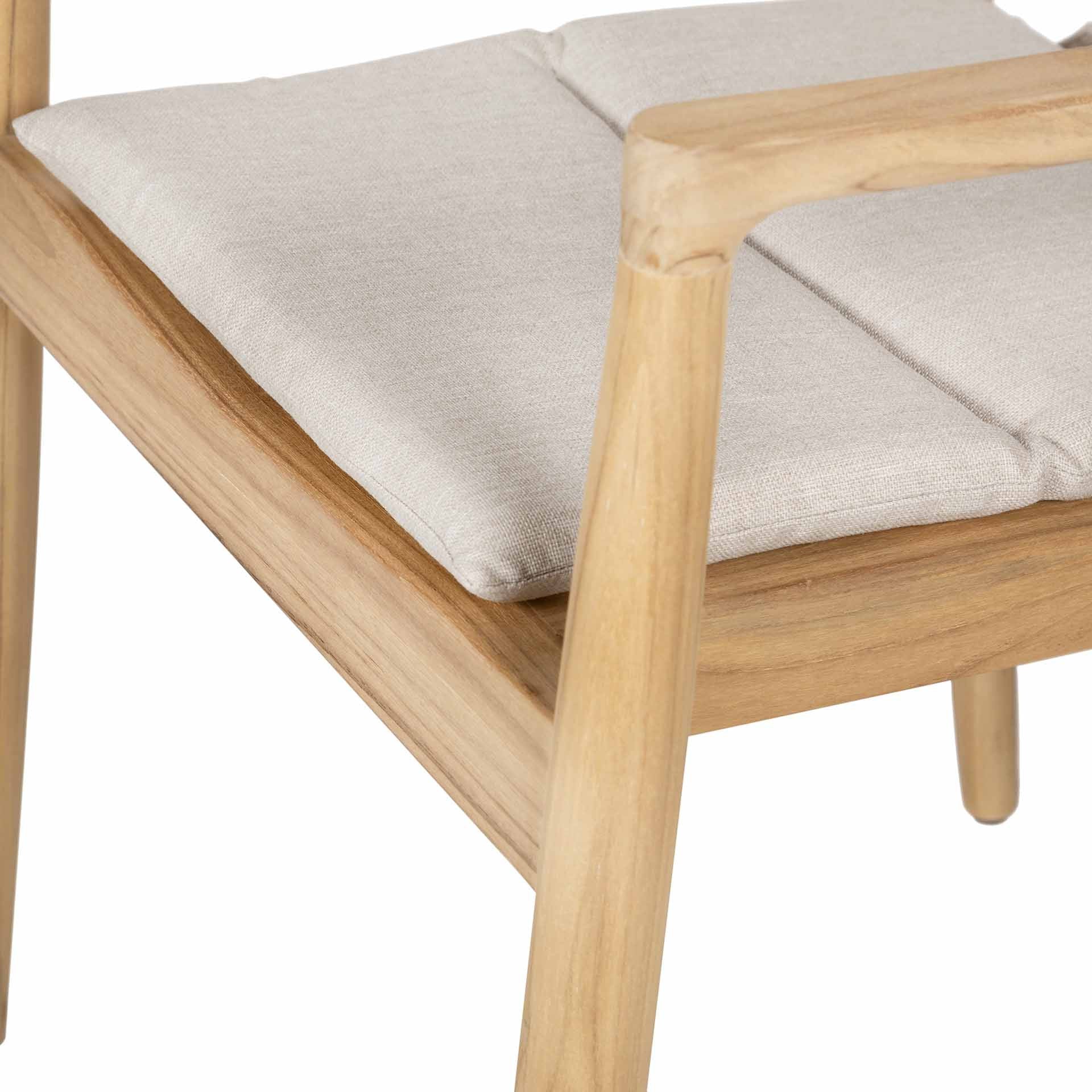 Reuleaux Outdoor 6 Seater Dining Set - Natural Wood & Oatmeal Nicholas John Interiors