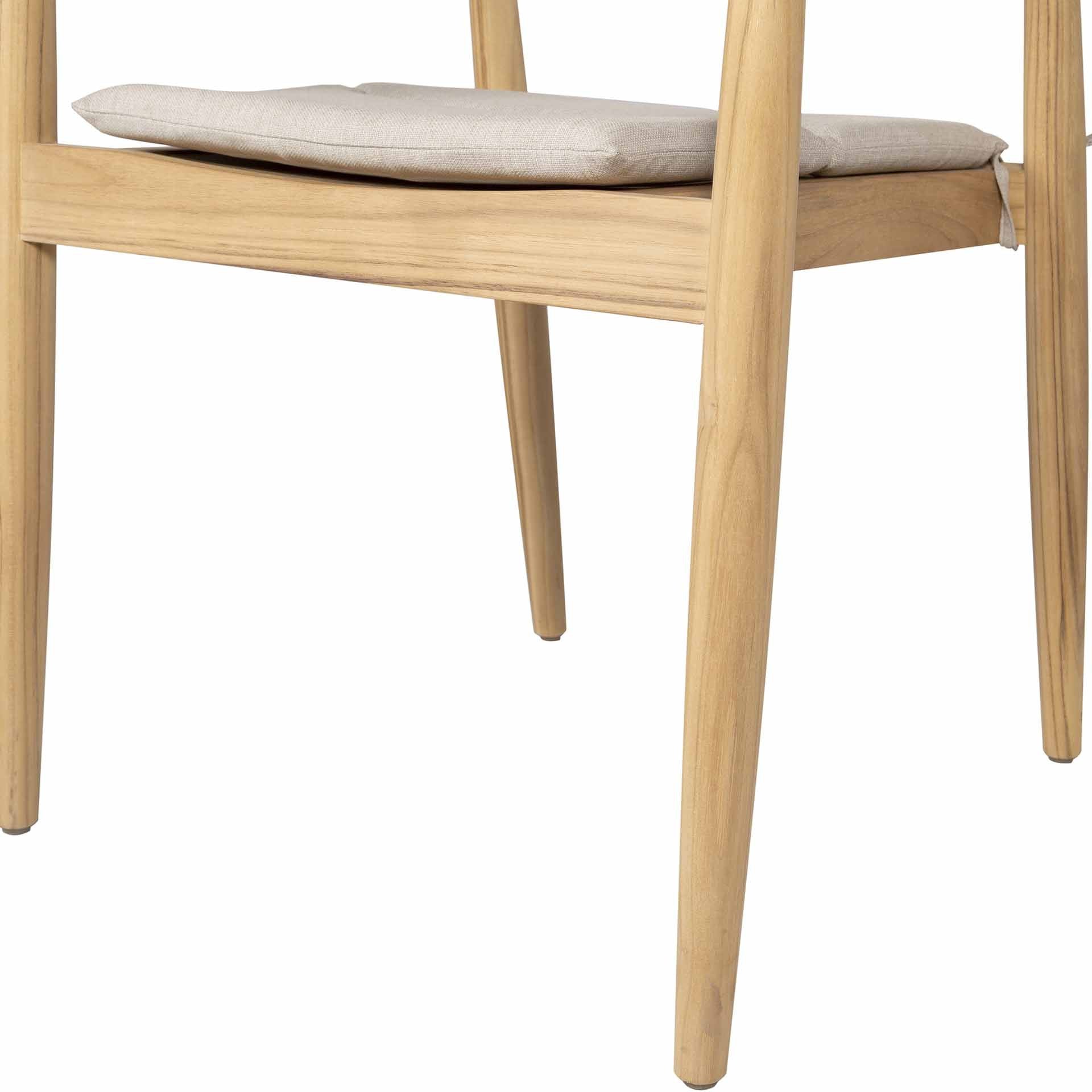 Reuleaux Outdoor 6 Seater Dining Set - Natural Wood & Oatmeal Nicholas John Interiors