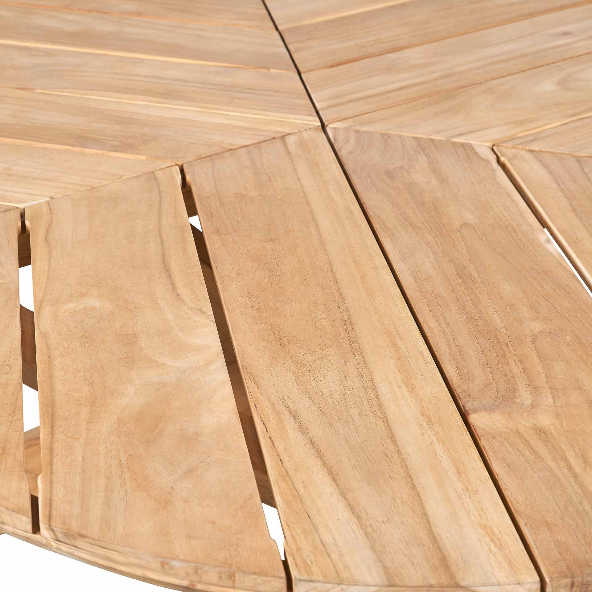 Reuleaux Outdoor 6 Seater Dining Set - Natural Wood & Oatmeal Nicholas John Interiors