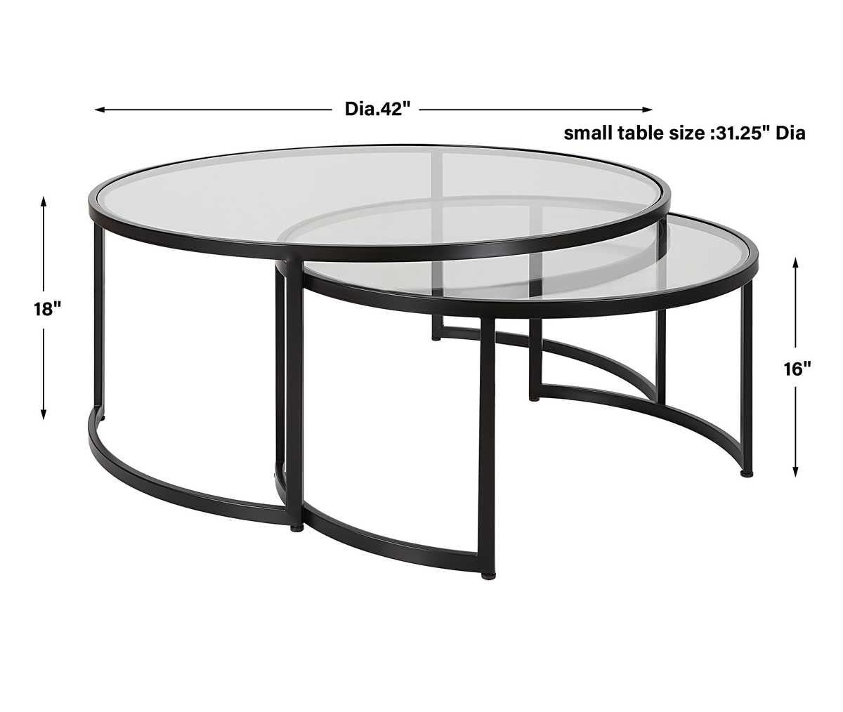 Uttermost Rhea Black Nesting Coffee Tables - Set of 2