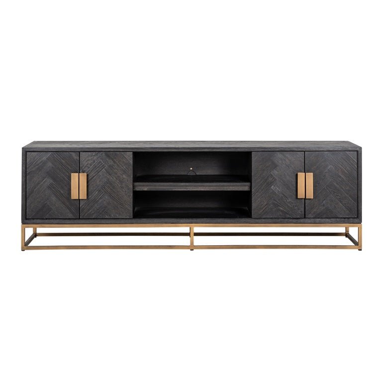 Richmond Interiors Blackbone Brass 4 Door Media Unit Nicholas John Interiors