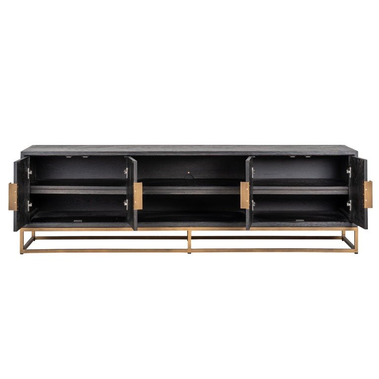 Richmond Interiors Blackbone Brass 4 Door Media Unit Nicholas John Interiors