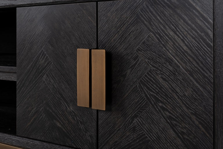 Richmond Interiors Blackbone Brass 4 Door Media Unit Nicholas John Interiors
