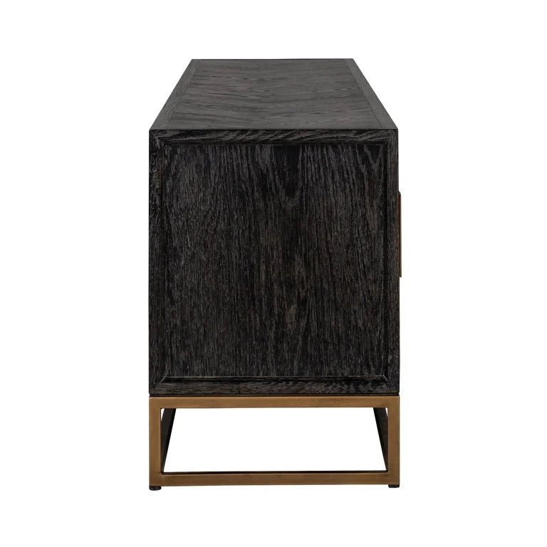 Richmond Interiors Blackbone Brass 4 Door Media Unit Nicholas John Interiors