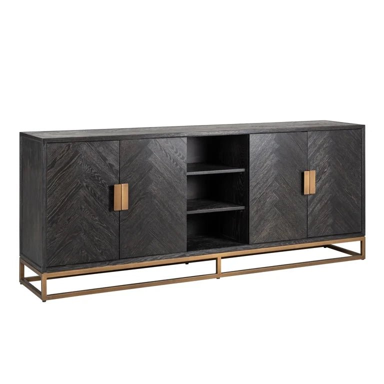 Richmond Interiors Blackbone Brass 4 Door Sideboard Nicholas John Interiors