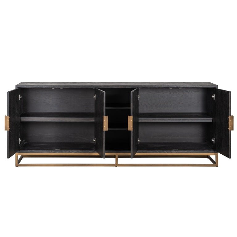 Richmond Interiors Blackbone Brass 4 Door Sideboard Nicholas John Interiors