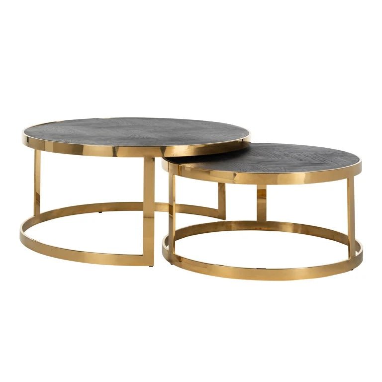 Richmond Interiors Blackbone Gold Set of 2 Coffee Tables Nicholas John Interiors