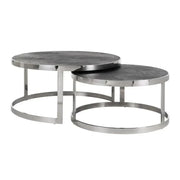 Richmond Interiors Blackbone Set of 2 Silver Coffee Table Coffee Table