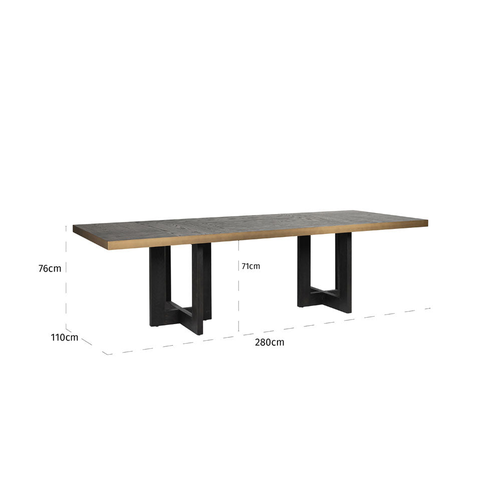 Richmond Interiors Cambon Dining Table 280cm in Dark Coffee