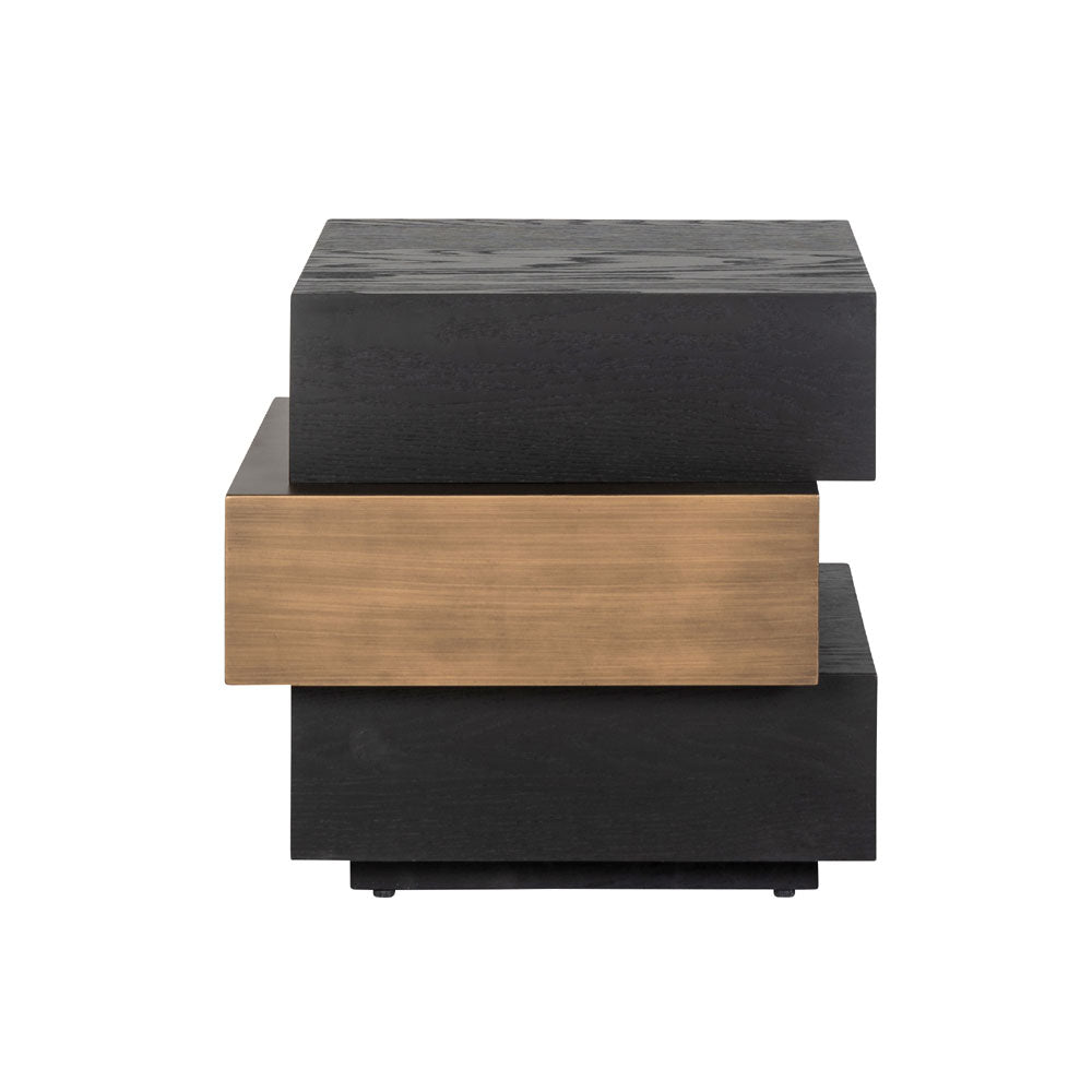 Richmond Interiors Cambon Layered Side Table in Dark Coffee