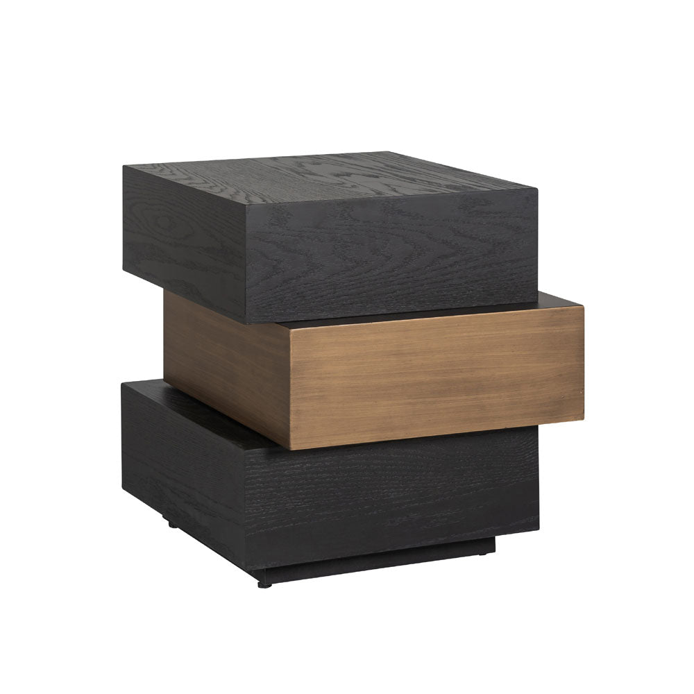 Richmond Interiors Cambon Layered Side Table in Dark Coffee