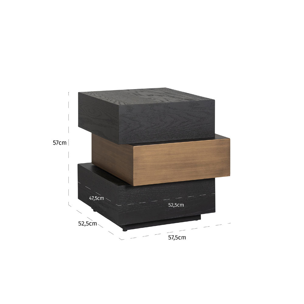 Richmond Interiors Cambon Layered Side Table in Dark Coffee