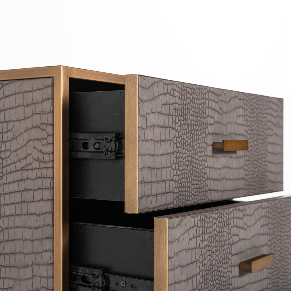 Richmond Interiors Classio Brushed Gold 3 Drawer Chest of Drawers Chest of Drawers