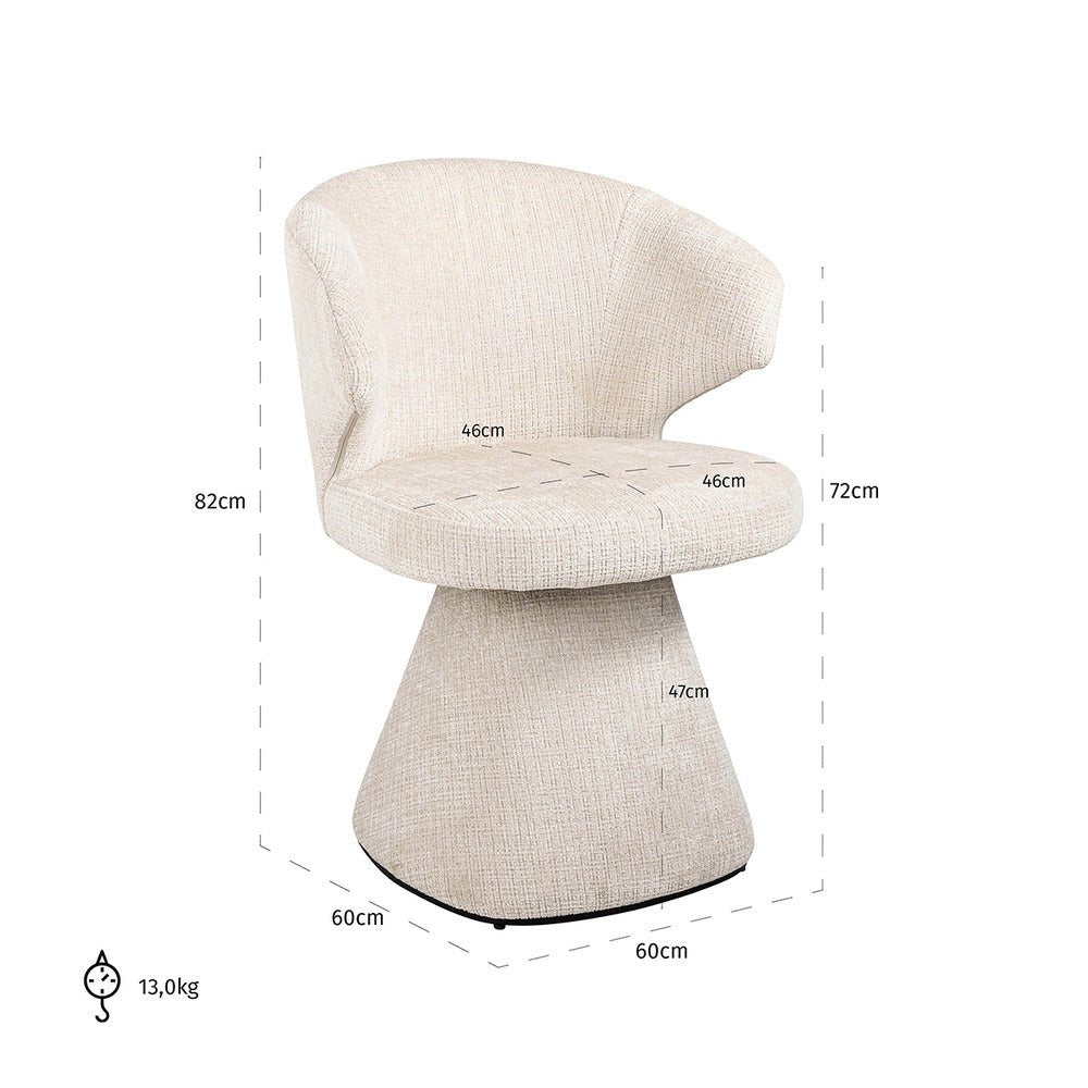Richmond Interiors Gatsbi Chair in Beige Chenille Dining Chair