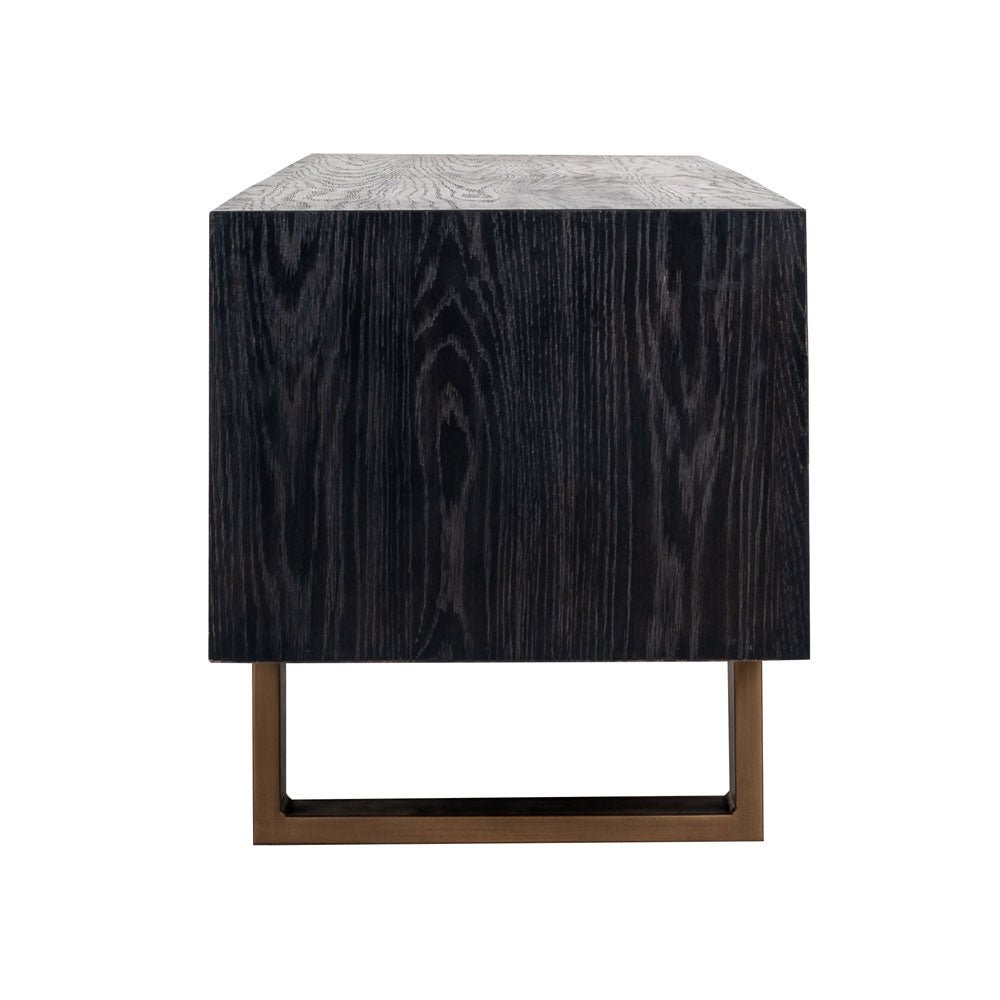Richmond Interiors Hunter Black Rustic 2 Drawer Media Unit Media Unit